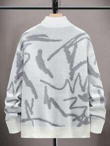 1pc Men's Knitted Sweater, Casual Outdoor Daily Commute Fashion Sports Versatile Street Style Loose Pullover, Autumn/Winter