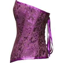 Women's Waist Cincher Bustier Boned Corset With  Design In 2025 - Purple - View 3