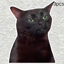 1pc/3pcs Adorable Little Black Cat Sticker Creative Scratch Cover Vinyl Car Decoration Sticker Waterproof School Supplies - Multicolor - View 11