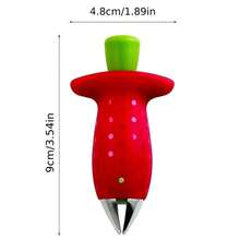 Conjunto de 2 peças de descascador de morango, cortador de talos e fatiador de morango, fatiador de ovos, cortador de uvas, bandeja de frutas, batatas, abacaxis, cenouras, cortador de tomate, descaroçador de cerejas, ferramentas para colher talos de frutas, lâmina de aço inoxidável, utensílios e utensílios de cozinha