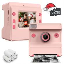 Aparat do natychmiastowych wydruków dla dzieci, prezent 2 w 1 do mediów społecznościowych: wielofunkcyjny aparat natychmiastowy dla dorosłych i dzieci z technologią bezatramentową – natychmiastowe robienie i drukowanie zdjęć/filmów w jakości 1080P HD, kreatywne filtry i naklejki, idealny w podróży, na imprezach, na Boże Narodzenie, na urodzinach – gotowy prezent dla niego, dla niej, nastolatków, par i przyjaciół (zawiera papier fotograficzny, akumulator 1300 mAh) [Aparat do natychmiastowych wydruków i przenośna drukarka]