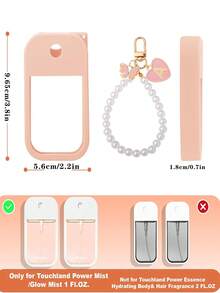 2pcs Touchland 1oz (30ml) Hand Sanitizer Spray Protective Case, 26 Flower & Letter Pearl Decor Spray Bottle Marker, Silicone Anti-Drop Anti-Collision Protective Cover, Pearl Bracelet Design, Easy To Carry For Travel, Can Be Hung On Bags, Keys Or Children's Backpacks, Wear-Resistant, Waterproof, Reusable Protective Cover For Touchland Hand Sanitizer Spray, Travel, Outings, Gifts, Halloween Gifts, Christmas Gifts