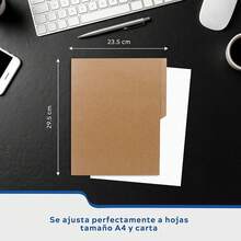 LUX Folder Tamaño Carta Paquete con 100 Unidades - Carpeta Kraft Recicladas Ecológicas Biodegradables (Carta) - Papel - Ver 10