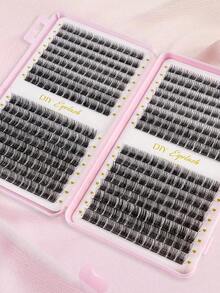 New 384pcs Individual Lashes Eyelash Book Clusters Extensions False Eyelash DIY At Home Cluster Eyelash Extensions Makeup Lash Clusters,Eye Lash Clusters,Individual Eyelashes,Lashes,Fake Lashes. !! !Random Style.