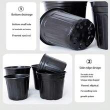 High - Quality PP Material Gallon Plant Container With Bottom Round Hole, Black Inlet, Long - Lasting & Root - Protecting For Indoor Outdoor Gardening Scenarios Christmas Flowerpot