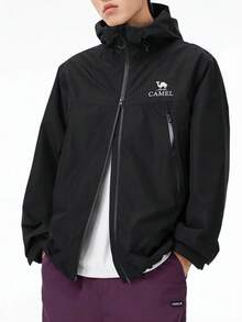 CAMEL CROWN 三防驼色户外单层夹克 男女款防水夹克 冬季单层登山服 - 幻影黑 - 查看 2