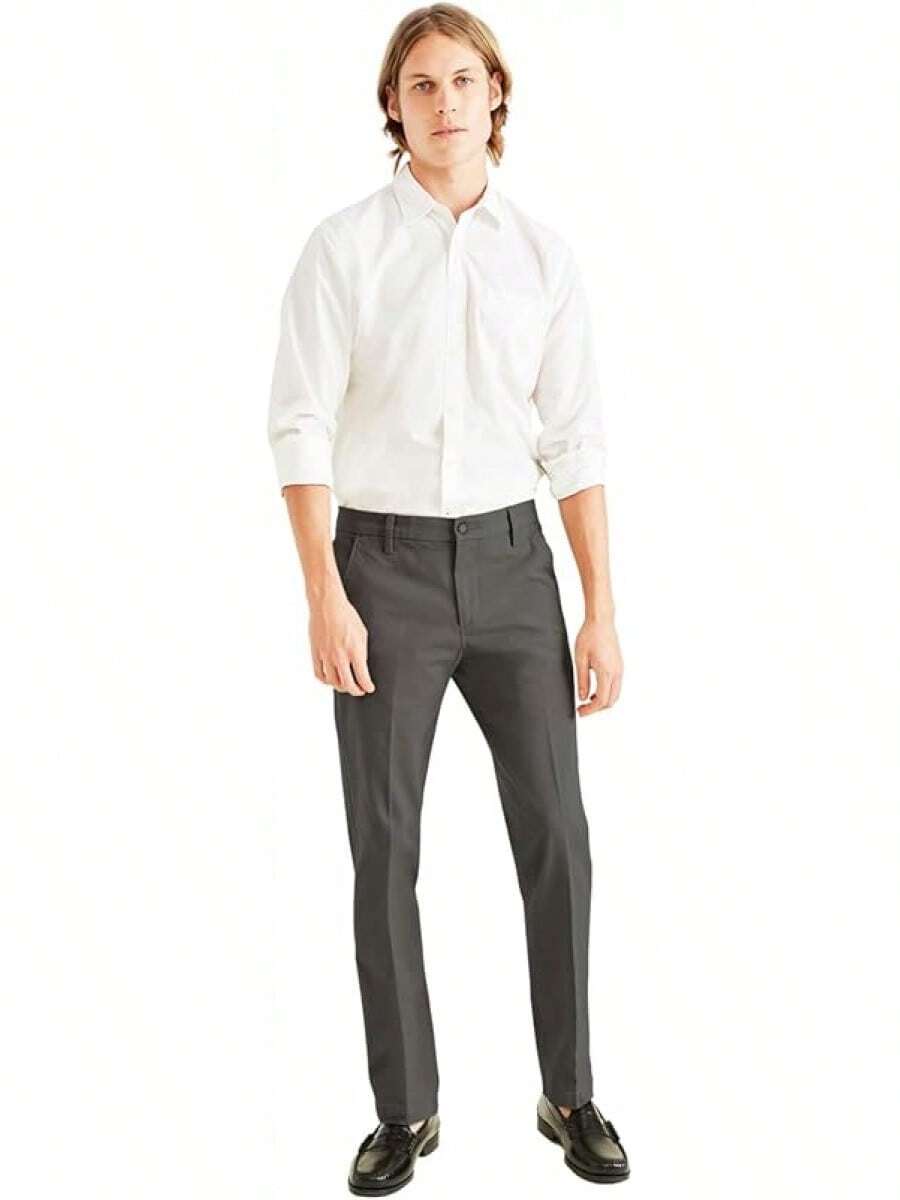 Mens Khaki Flex Work Pants - Storm Grey - View 1