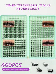 640pcs/400pcs D Curl 8-16mm Mixed False Eyelash Clusters, Natural & Lengthening, DIY Eyelash Extension Kit With Glue, Sealant & Tweezers, Suitable For Beginners, Daily, Party, Festival, Christmas Gift - Multicolor - View 13