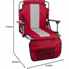 Stansport Asiento Plegable para Estadio con Brazos - Rojo - Ver 3
