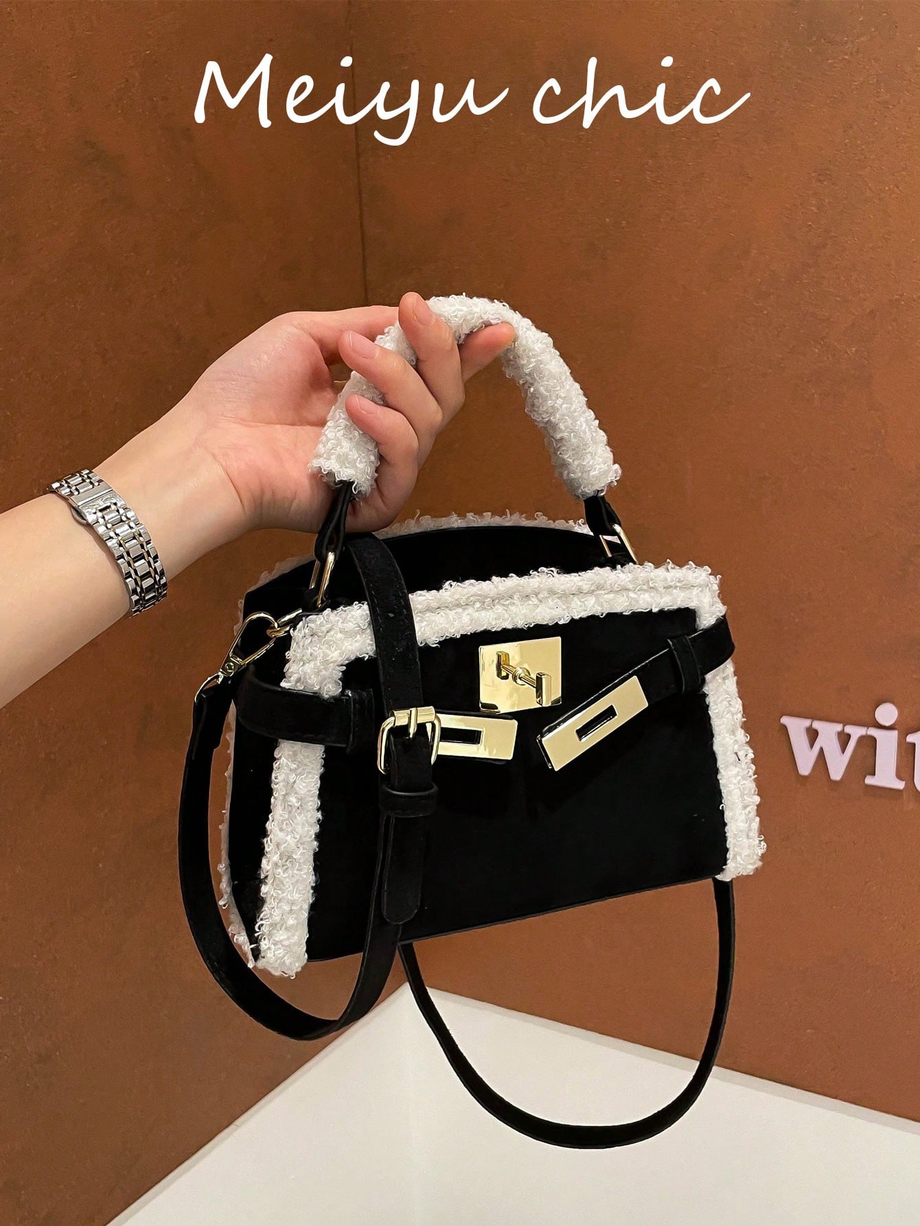 حقيبة يد صغيرة للنساء مصنوعة من قماش PU مقاوم للما...