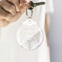 2025 Engaged Couples' First Christmas Ornament - Acrylic Holiday Tree Decoration, Christmas Engagement Gift For Newly Engaged Couples, No-Electricity Hanging Festive Decor For Wedding Anniversary, Suitable For All Seasons