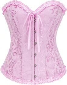 Women's Waist Cincher Bustier Boned Corset With  Design In 2025 - Light Purple - View 7