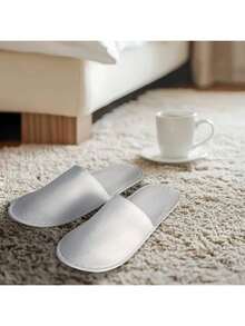 Disposable Hotel Slippers Spa Slippers, Unisex Flip Flops, Comfortable Closed Toe, White, For Hotel Guests, Bathroom Accessories, No Power Required