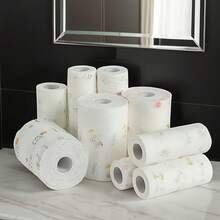 400pcs/200pcs/100pcs/50pcs/30pcs (1 Roll) Disposable Kitchen Paper Towels - Washable, Wet & Dry Use, Oil-Free Household Cleaning Cloth (Multiple Styles), Slouchy Kitchen Paper Towels - Multicolor - View 9