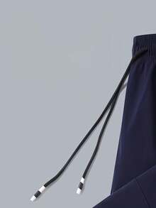 Men's Lightweight Casual Sports Pants, Elastic Waist, Solid Color, 4-Way Stretch, Unlined, Straight Leg, Suitable For Sports And Outdoor Activities, All Season - Blue - View 7