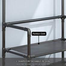 LÈRFM 3-In-1 Clothes Shoe Storage Rack, Layered Storage, Removable Storage Rack, Easy To Assemble, Convenient And Convenient,Christmas - Black - View 7