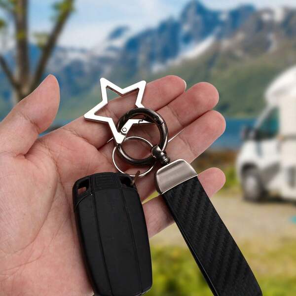3 Stücke Stern Karabinerhaken, Schlüsselanhänger aus Zinklegierung in Sternform, Federschnappverschluss Schlüsselhalter Schlüsselring Haken Schlüsselanhänger Verschluss für Reisen, Camping, Wandern, Angeln, Outdoor-Zubehör (3 Farben)