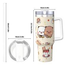 "Jeder Dudu braucht einen Bubu!" 1,2 l süße Thermotasse - Valentinstag/Muttertags Geschenk, Edelstahl Reisebecher mit Panda & Bär Aufdruck, hält Getränke heiß/eiskalt, doppelwandig Vakuum, auslaufsicher