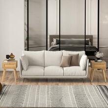 GOFLAME 2 PCS Rattan Nightstand Boho Bedside Sofa Table Modern Wood End Table - Khaki - View 1