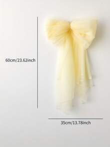 1pc Handmade Tulle Bow Ornament - Red & Beige, Elegant Ribbon Design For Tree Top, Wedding, Gift Box, And Home Display, Festive Holiday Decoration|Elegant Bow Design|Handcrafted Detail, Valentine's Day Gift,Christmas Decorations