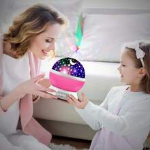 Star Projector Night Light For Kids Ages 1-14| Rotating Starry Sky & Moon Projection, USB/Battery Operated| Cool Bedroom Decor & Top Holiday Gift Idea For Girls & Boys - màu đen - Xem 4