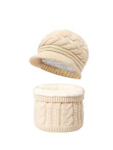 1/2/3 Stücke einfarbige Winter Strickmütze, thermisch gefütterte warme Ohrenschutz Beanie, modisches gestricktes Barett Mützen Set, geeignet für den täglichen Gebrauch, Skifahren, Wandern, Urlaubsoutfit, passendes Valentinstag Geschenk - Verschiedenfarbig - Übersicht 16