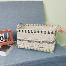 Large Capacity Foldable Canvas Storage Basket With Handle, Waterproof And Lightweight, Suitable For Home, Room, Toys, Dorm, Kitchen, Pet, Office, Closet Organizer, Also Great For Christmas, Thanksgiving, New Year, Valentine's Day Gifts