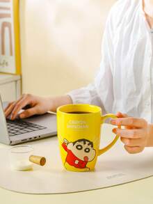 CRAYON SHINCHAN Ceramic Mug With Handle, Cute Cartoon Coffee Cup, Reusable, Suitable For Home, Holiday Parties And Outdoor Gatherings - Multicolor - View 6