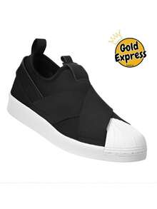 Women's Sports Sneakers Slip On Elastic Casual White Black 34 To 39 Soft And Light Comfortable Express Shipping! - 黑與白 - 查看 1