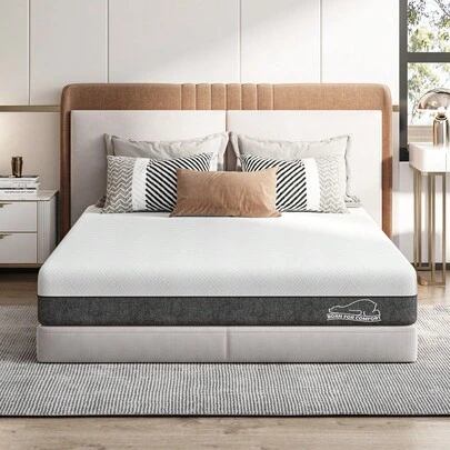 GartistGo Twin/Full/Queen/King Size Memory Foam Mattress, 15/20/25cm Thickness, Breathable Cover, Medium Firm Support, 2 Supportive Layers
