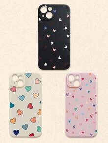 3个装心形图案软硅胶手机壳，多巴胺设计，兼容和Galaxy手机，11、13、14、15、16/16 Pro/16 Plus/16 Pro Max，国际版，非国内版 - 彩色 - 查看 8