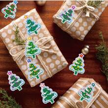 Autocollants d'arbre de Noël holographique, autocollants de récompense pour enfants, autocollants de sceau laser