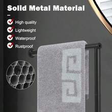 Hand Towel Holder Stand Thicken Metal L Shape Hand Towel Rack Small Towel Ring Stable Standing Towel Bar For Bathroom Kitchen Vanity Countertop 8 L 14 H Matte Black 1 Pack - màu đen - Xem 3