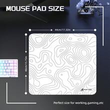 ATTACK SHARK CM02 游戏鼠标垫，速度型大号鼠标垫，防水表面，缝边，防滑橡胶底座，L 号，覆膜材质 - 白色 - 查看 8