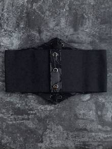 1pc Women's Dark Gothic Style Corset Waist Belt, Fashion Versatile Suitable For Halloween Party Or Daily Outfit Matching