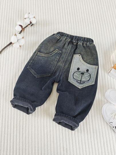 Pantalones vaqueros de niño con forro térmico, de ajuste holgado, gruesos y cálidos, aptos para uso diario, escolar, casual y al aire libre, para otoño/invierno