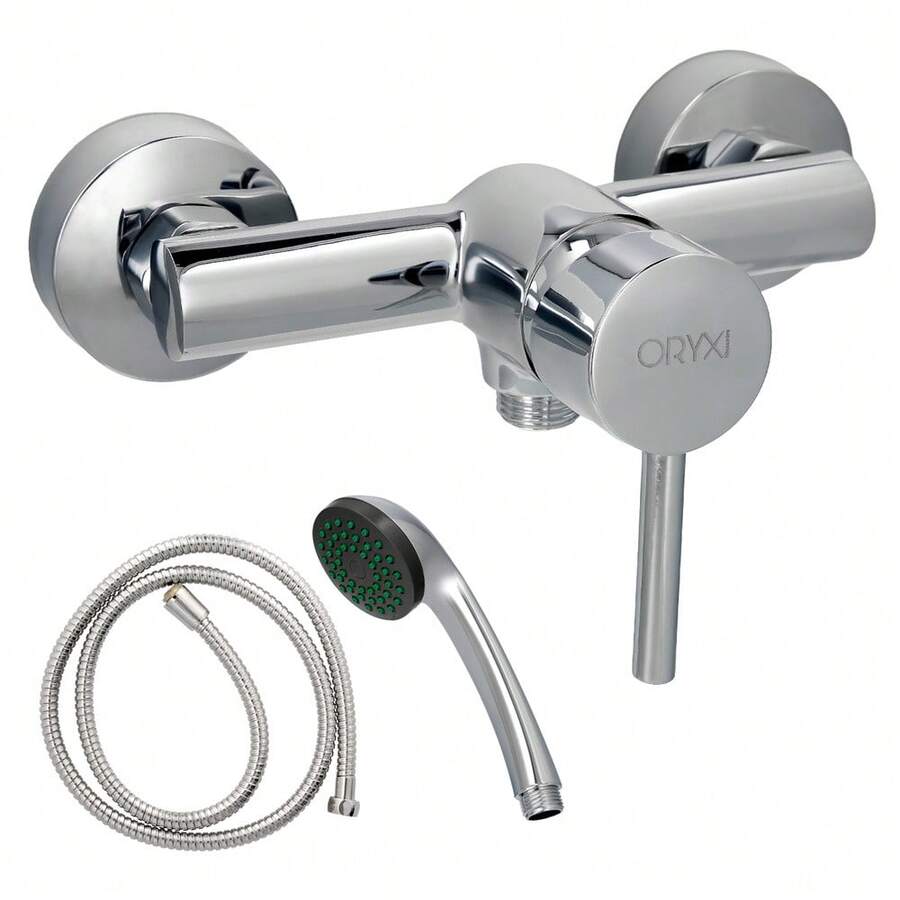 Oryx "Dresden" Shower Mixer, Centerset Mixer, Bathroom Mixer, Countertop Mixer, Kitchen Mixer, Mixer Tap. 35 Mm Diameter Ceramic Cartridge. - Silver - View 1