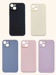 可爱简约纯色多巴胺色手机壳5件套，简约纯色手机壳，镜头保护壳，兼容和Galaxy手机，手机壳，Galaxy系列手机壳，兼容 17 Pro Max，保护套，可爱手机壳，11、13、14、15、16等手机型号，春季礼物，国际版，非国内版 - 彩色 - 查看 26