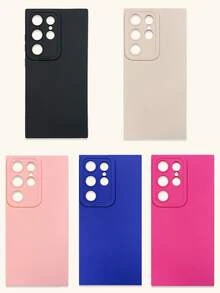 Bộ 5 ốp lưng điện thoại Dopamine màu trơn, ốp lưng điện thoại tối giản, ốp bảo vệ ống kính, tương thích với iPhone & Galaxy, màu đen, trắng, hồng, đỏ hồng, xanh dương, ốp lưng điện thoại, ốp lưng dòng Galaxy, ốp lưng tương thích với iPhone 17 Pro Max, vỏ bảo vệ, ốp lưng điện thoại dễ thương, 11, 13, 14, 15, 16, v.v., phiên bản quốc tế, không phải phiên bản nội địa. - Nhiều màu - Xem 14