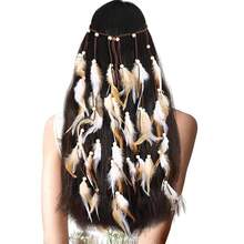 XunYee Hippie Headband Women - Hair Accessories Costume () - Trắng và Nâu Đậm - Xem 7