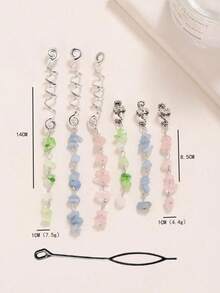 7 piezas de colgantes de piedra natural multicolor con anillos y pasadores con forma de serpiente en espiral, son hermosos y de moda, con pinzas de garra