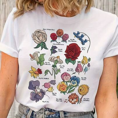 Alicia en el país de las maravillas y el canto de las semillas de flores silvestres Grupo Goldentime S1Hirt, Alice CheS1Hire C1At Hatter, regalo de cumpleaños familiar de la tierraCamiseta de cuello redondo 100 % algodón de 220 g para mujer. Adecuada para todas las personas, ya sean mujeres o hombres. Tejido duradero de alta calidad apto para todas las estaciones, suave al tacto pero diseñado para durar. Tops transpirables. Conjuntos de otoño para mujer. Conjuntos de vacaciones para mujer. Disfraz de Año Nuevo para mujer.