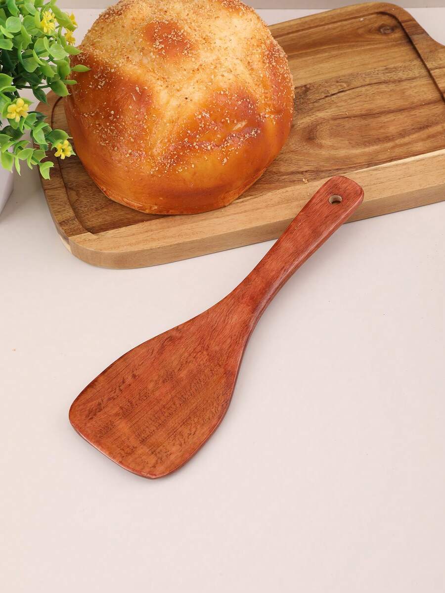 1pc Wooden Rice Spoon, Wooden Kitchen Serving Spoon - Multicolor - View 1
