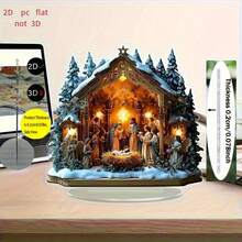 Placa de presépio de acrílico elegante com suporte - perfeita para decoração de mesa de escritório e sala de estar, presente de aniversário ou Natal, adequada para o Natal