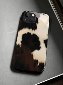 New Black And White Cow Pattern Tempered Glass Phone Case, Stylish Protective Case. Suitable For Compatible With Samsung Galaxy S20/21/22/23/24/25 Ultra/FE+,S10/10E+,NOTE9.20,20ULTRA,A71/56/55/54/53/52/51/36/35/34/32/26/25/24/26/16/15/14/06/05/05S/03S, As Well As, Phone17,17Air,17pro,17pro Max,16, 15, 14, 13, 12, 11, PRO MAX, As Well As,PLUS - Nhiều màu - Xem 3