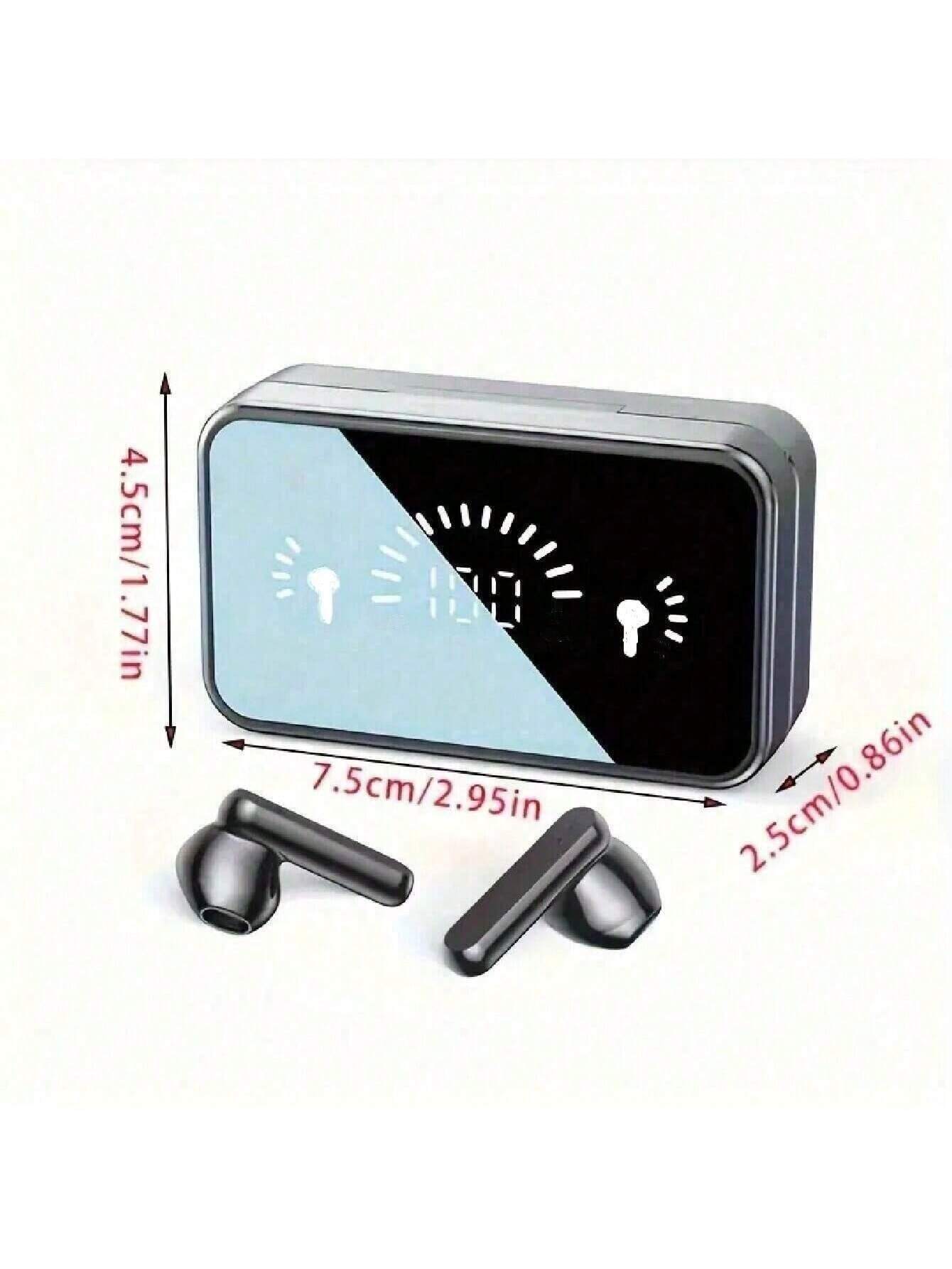 سماعات أذن لاسلكية داخل الأذن مع علبة شحن بشاشة لي...