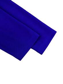 AOMEI Elegant Plus Size Cocktail Dress With V Neck Long Sleeves And Pearl Asymmetrical Ruffle Midi Design For Women Classy Evening Wear - 藍色 - 查看 7