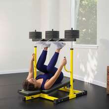 SOOZIER Leg Extension And Curl Machine, 660LBS Capacity, Leg Extension Machine With Adjustable Leg, Back, And Head Positions For Home Gym, 2" Plate Compatible, Yellow - Black - View 10