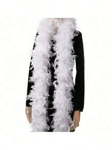 6.6ft Colorful Artificial Feather Scarf, Suitable For Women, Can Be Used For Dancing, Wedding, Party, Halloween, Stage Decoration, Festival Party Headdress Accessories, Clothing Accessories, Scarf Decoration, Suitable For Birthday Party, Halloween, Christmas, Racing, Afternoon Tea, New Year's Eve, Concert And Home Decor, Dance Wedding, Stage Performance, Carnival Costume And Accessories, Party Supplies, An Ideal Gift Choice. - Multicolor - View 7