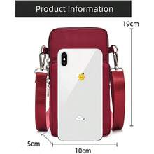 Bolsa de monederos para telfono celular, impermeable, bandolera para telfono celular con correa para el hombro - Borgoña - Ver 3